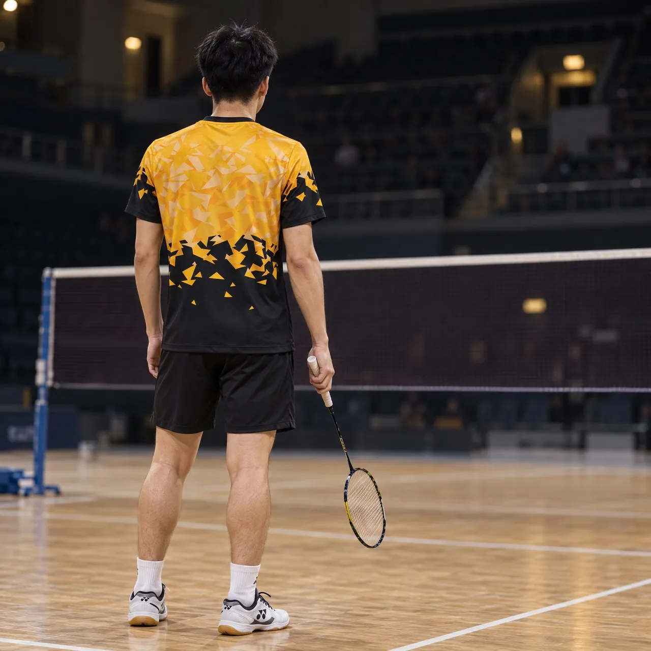 YONEX Men's Badminton T-shirt Quick Drying Moisture Wicking Geometric Printed Stadium Training Sports T-shirt