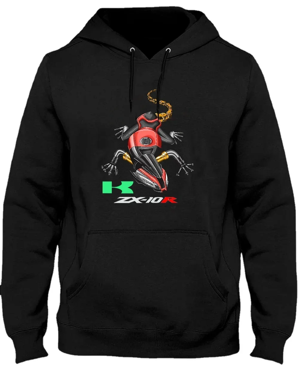 Classic Japanese Motorcycle ZX-10R Lizard Inspired Pullover Hoodie New 100% Cotton Comfortable Casual Mens Sweatshirt Streetwear