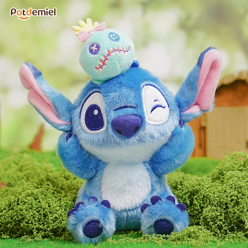 Original Potdemiel Disney Stitch Golden Plush Pendant Keychain Bag Charm Birthday Gift Collection Toy view 2