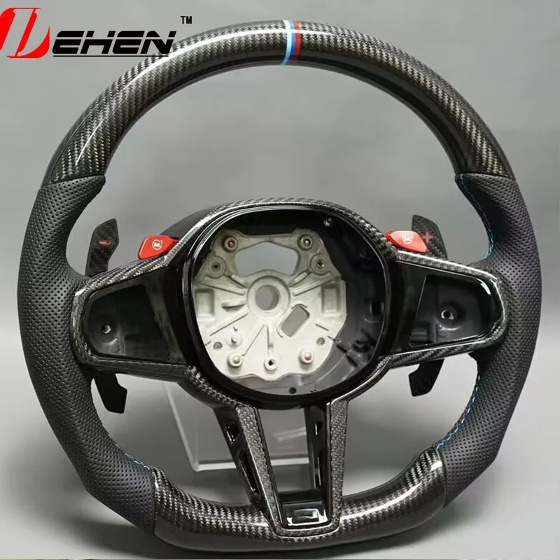 

Old upgrade new 2025 M4 carbon fiber steering wheel For BMW G30 G20 G22 G26 G01 G05 G06 G07 G87 G80 G82 G81 F90 F95 F96 F40 F44