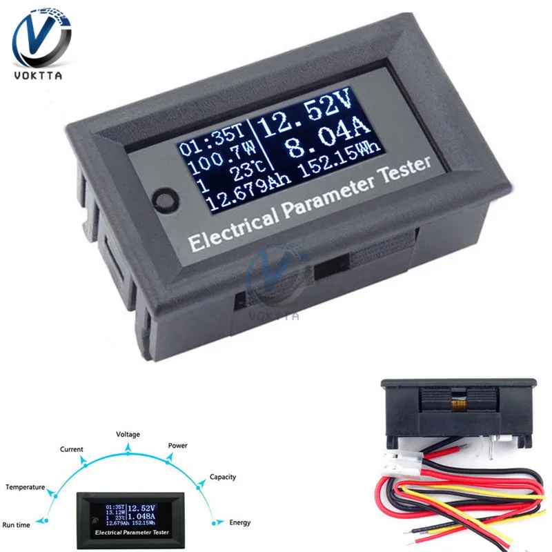 100V 10A 7 in 1 Three digital Multi-function Electrical Parameter Meter Voltage Amp Current Power Energy Capacitance Tester