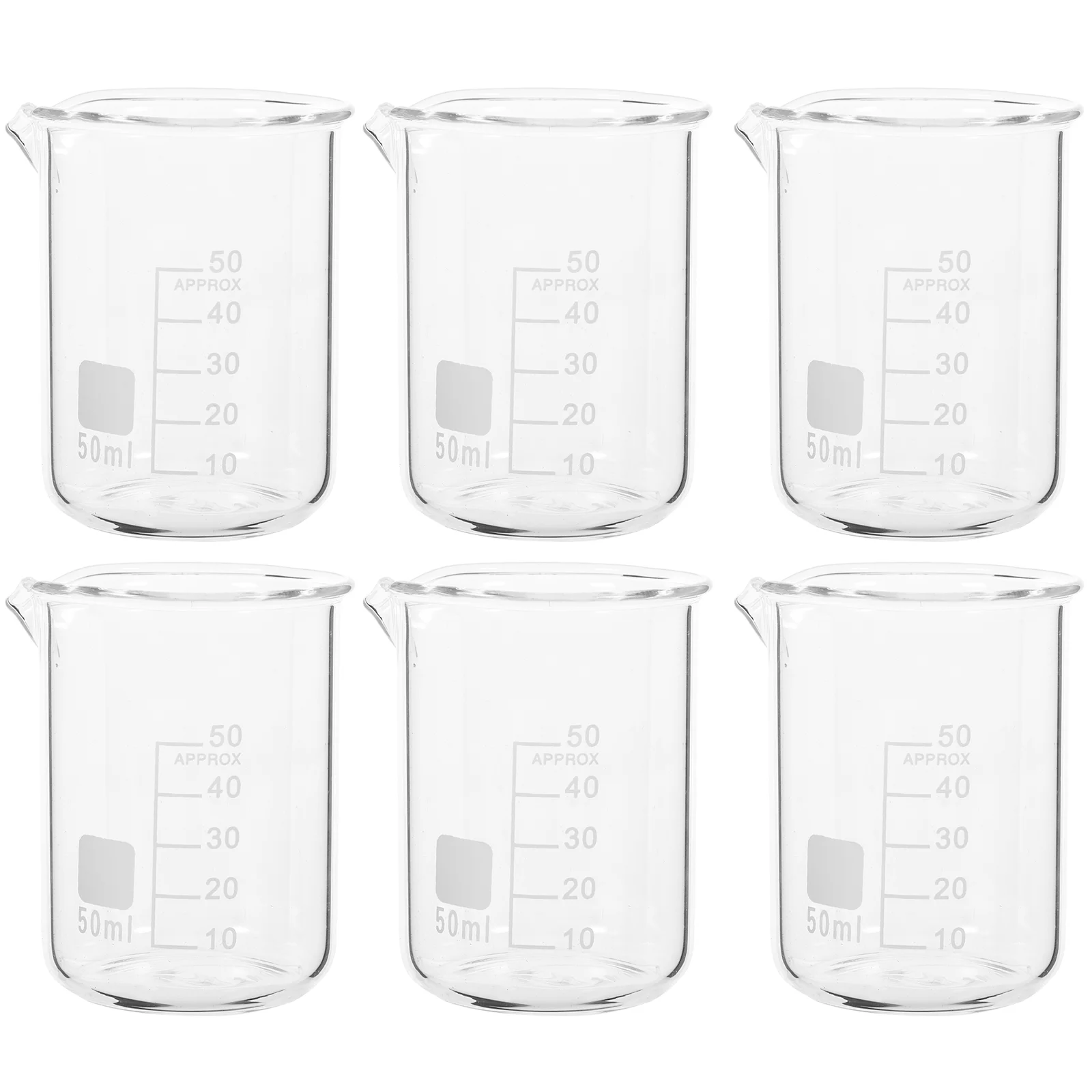 6 Pcs Small Glass Beaker 10ml Experimental Equipment Chemistry Laboratory Liquid Measuring Cups Beakers Glassware with Scale