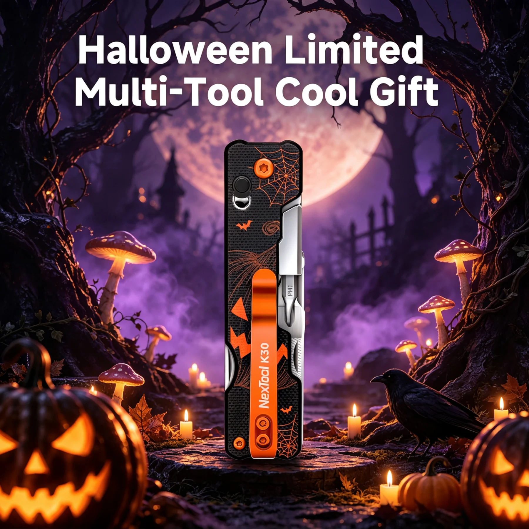 Nextool Knight K30 11-in-1 Multitool Folding Knife EDC Pocket Tool with Scissors Outdoor Survival Gear for Camping Hiking
