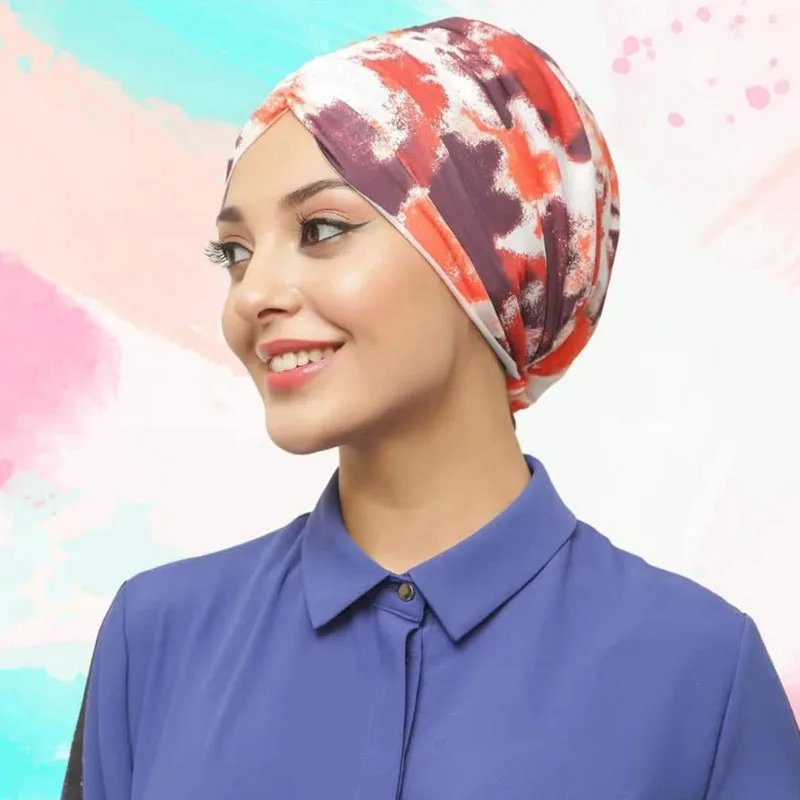 Instant Turban Islamic Women Plain Muslim Hat Inner Hijab Caps Ramadan