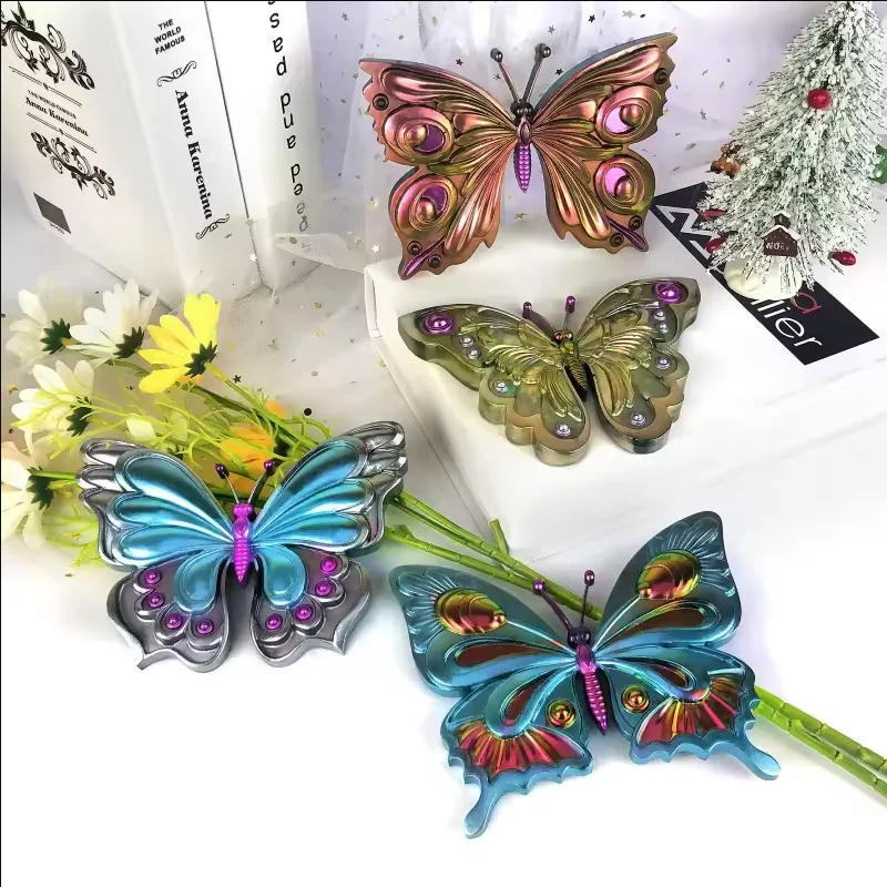 Diy Desktop Decoration Crystal Epoxy Resin Mold, Semi-three-dimensional Phoenix Tail Butterfly Pendant Silicone Mold