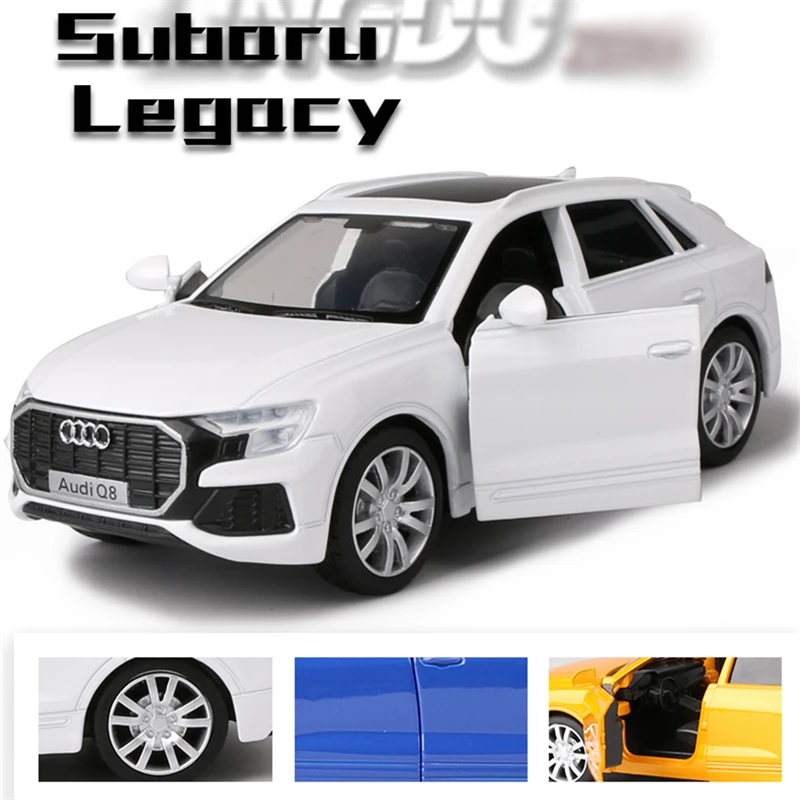 1/36 AUDI Q8 SUV aluminiowy Model samochodu Diecasts imitacja metalu pojazdy zabawkowe Model samochodu wysoka symulacja wycofać kolekcję