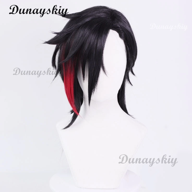 Game LOL Arcane Season 2 Vi Cosplay Wig Vi 30cm Black Short Hair for Men Halloween Carnival Party Role Play Wigs Customized
