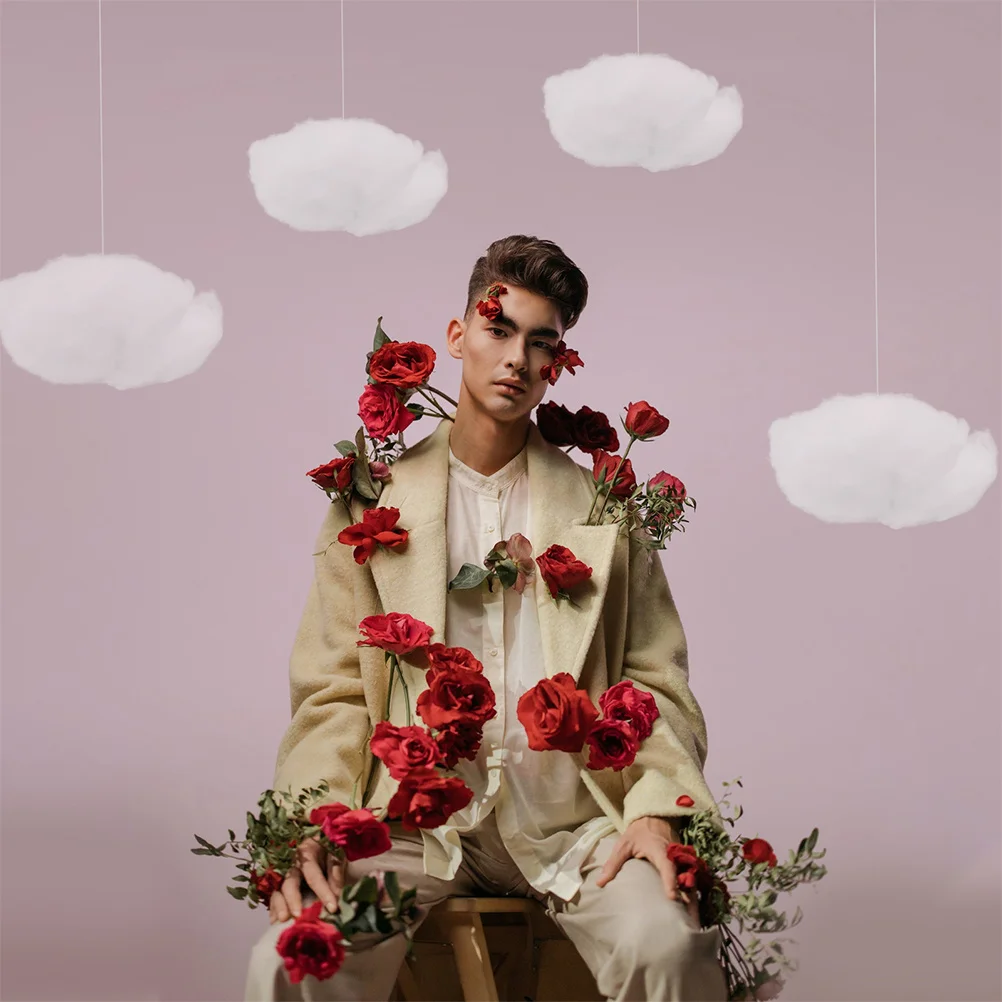 

6Pcs Simulated Cloud Hanging Decor Artificial Cloud Props Indoor Room Wall Nursery Wedding Party Garden Decoration