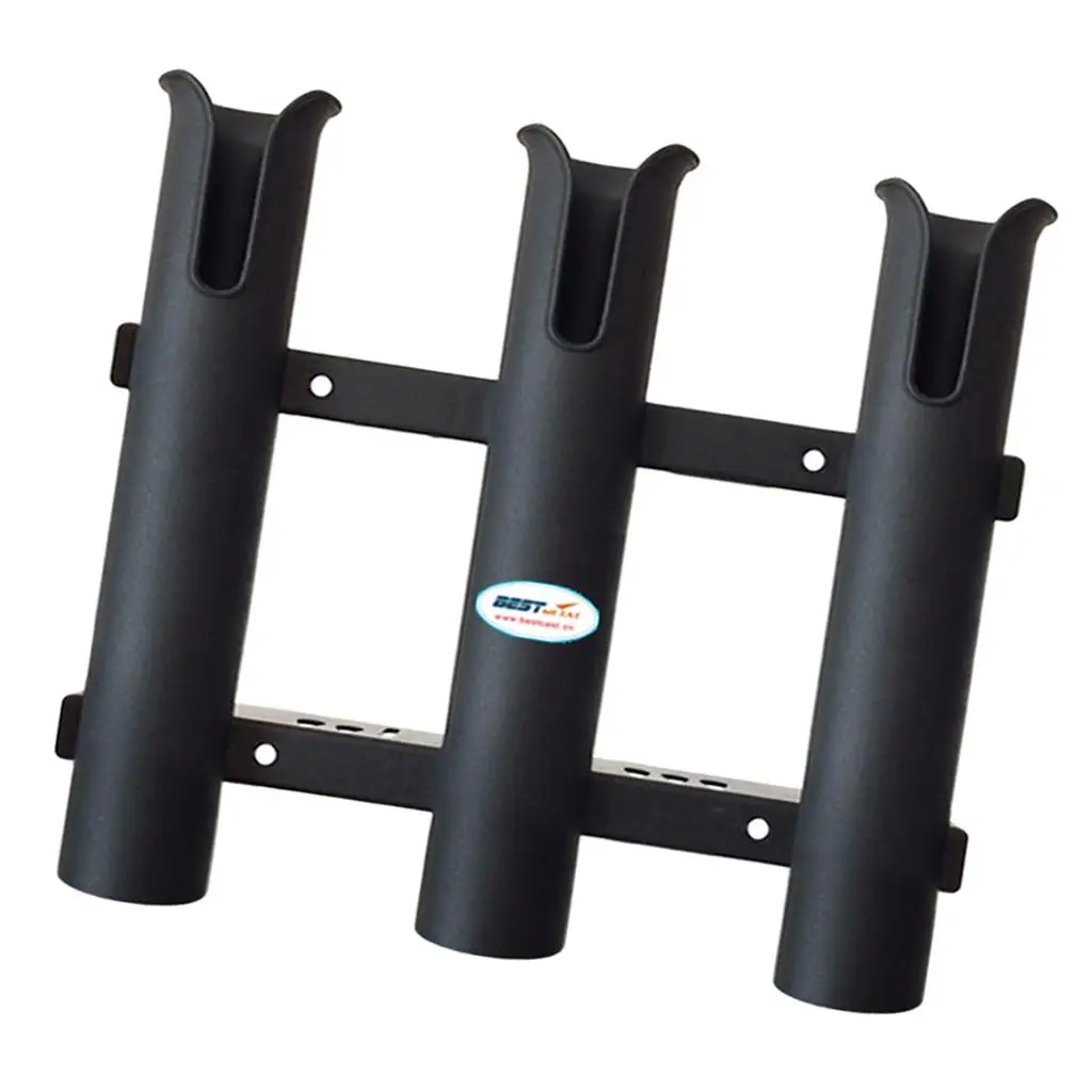 Black Fishing Boat 3 Rod Boat Marine Tube Storage Rack Stand