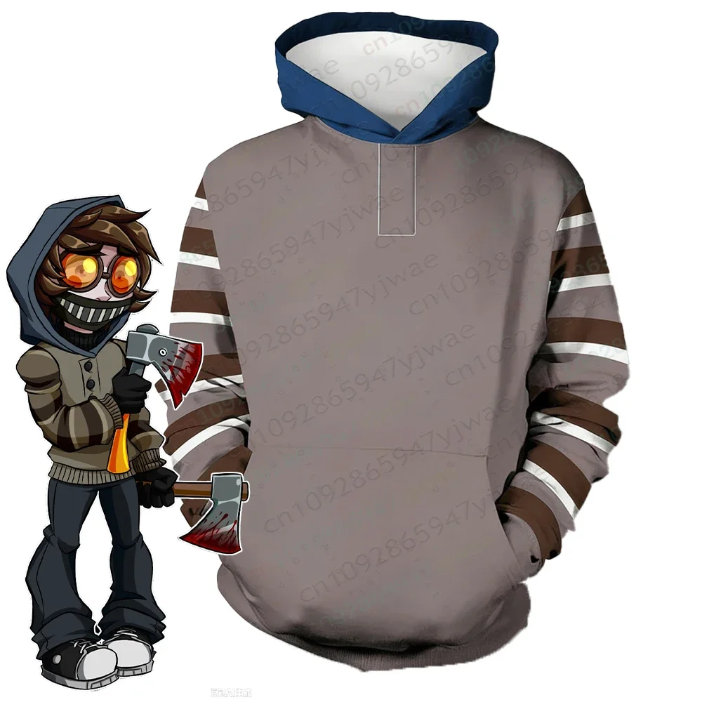Ticci Toby Creepypasta Cosplay Pullover Hoodie Halloween Costume 3D Animation Sweatshirt Autumn/Winter Men's Women's Hoodies