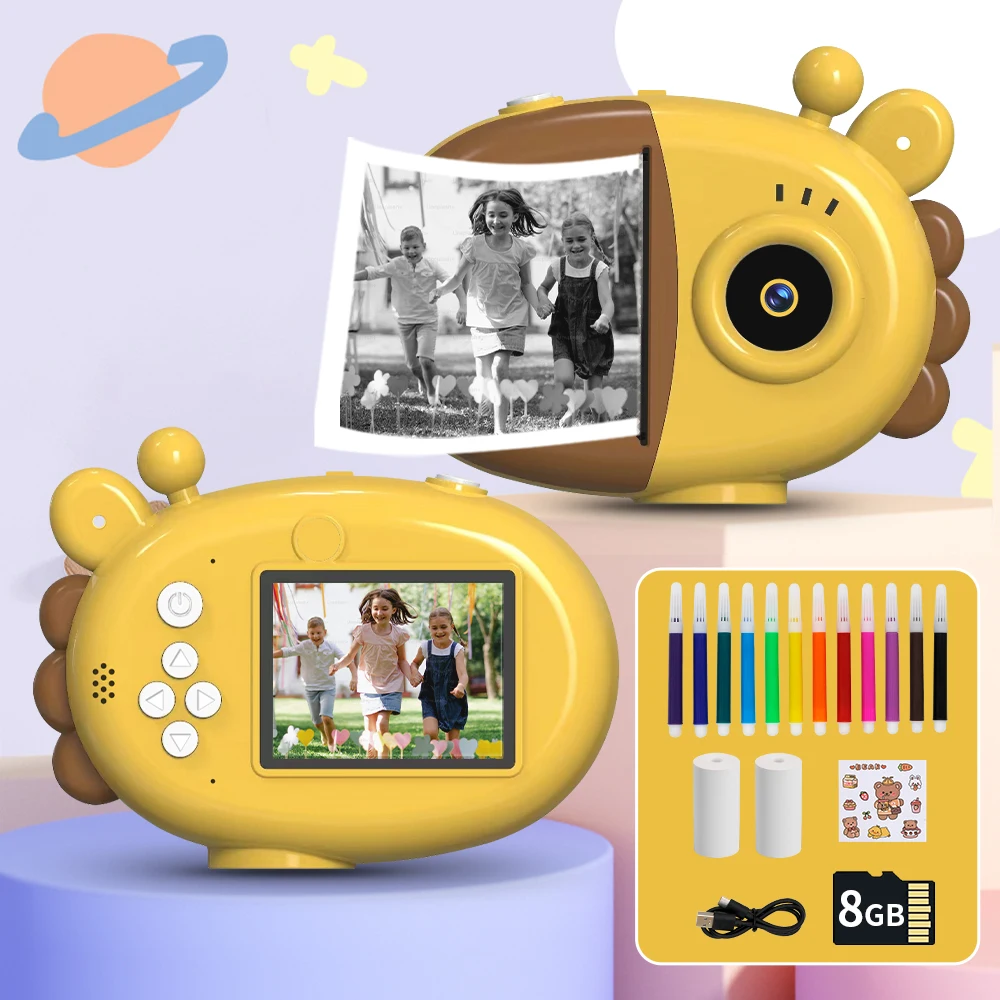 Children's Snap Instant Printing Camera Kids Portable Digital Creative Print Cameras for Boys Girls Child Birthday Gift