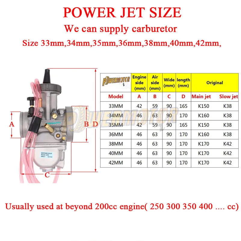 For Keihin PWK 33 34 35 36 38 40 42mm Motorcycle Carburetor With Power Jet 4T Engine Enduro Motocross Pit Dirt Bike Accessories image 2