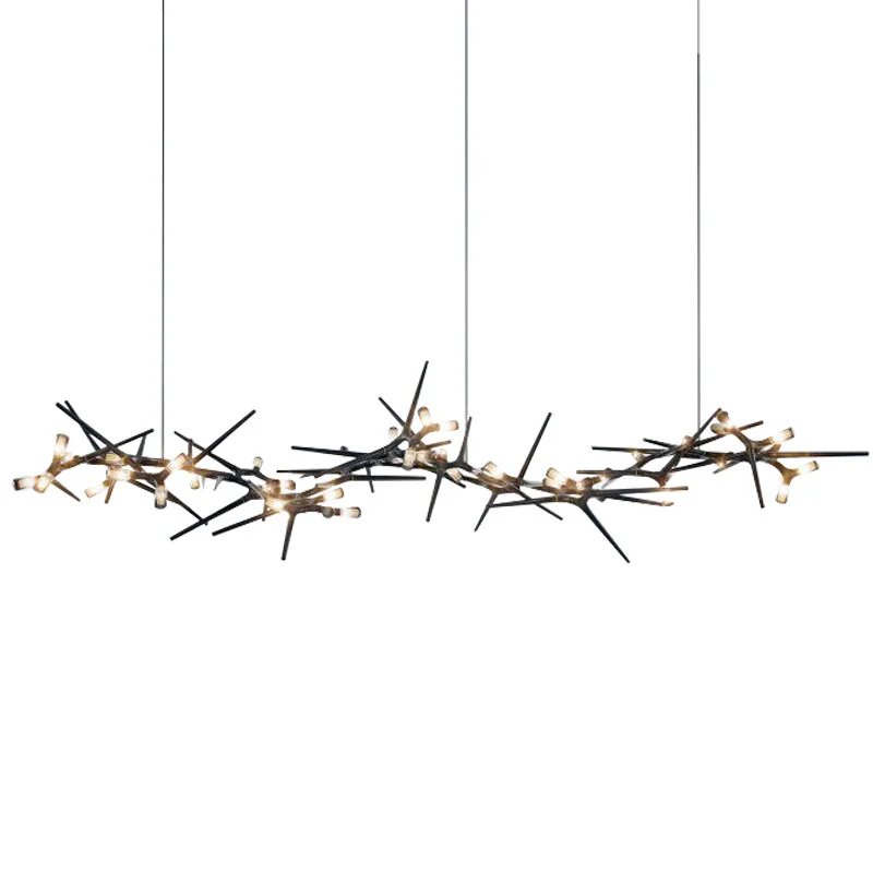 

LED Postmodern Luxury Living Room Dining Room Chandelier Project Hotel Club Customized Chandelier Creative Villa Long Chandelier