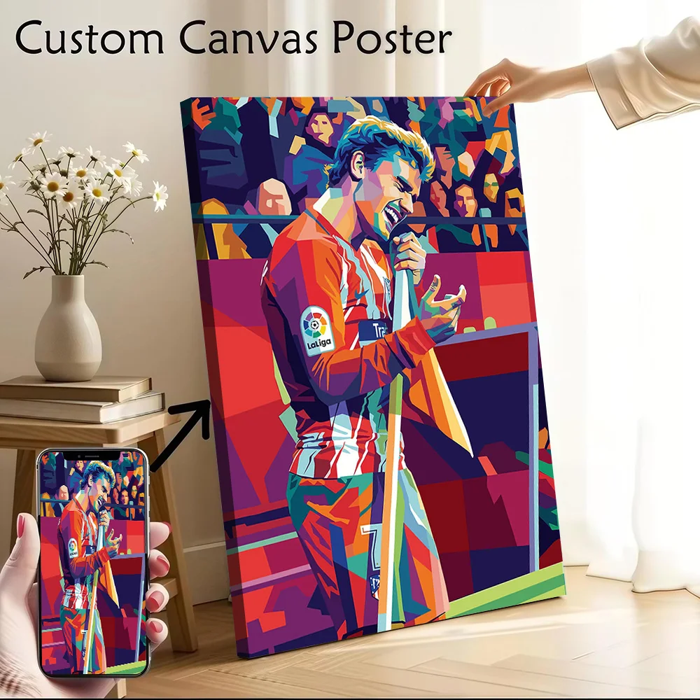 Póster Pop Art de Antoine Griezmann, lienzo impreso personalizable para imágenes, arte de pared, adornos para habitación, decoración de interiores