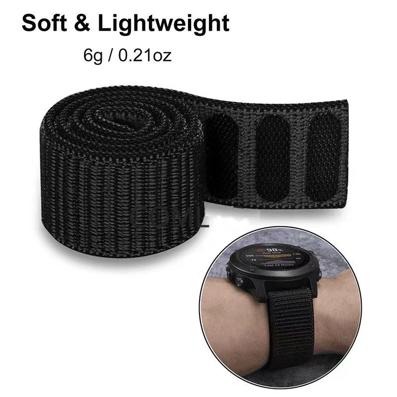 Bracelet en nylon à crochet et boucle pour Garmin Endflats, bracelet de montre, bracelet Fenix 6, 6X Pro, 5X Plus, TACTIX DELTA, MK2i, Forerunner 955, 26mm, 22mm