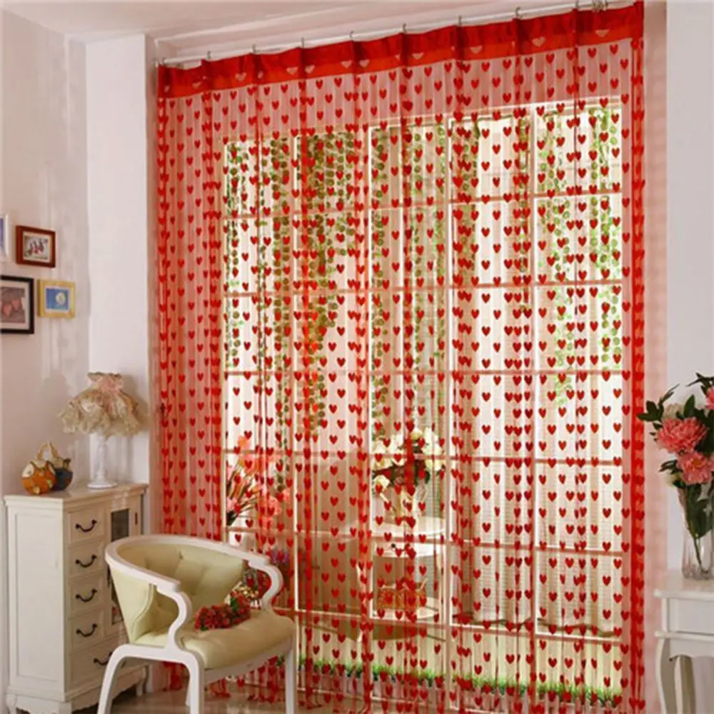 Room New Arrivals Heart Loving High Quality Door Window Curtain Tassel Pattern