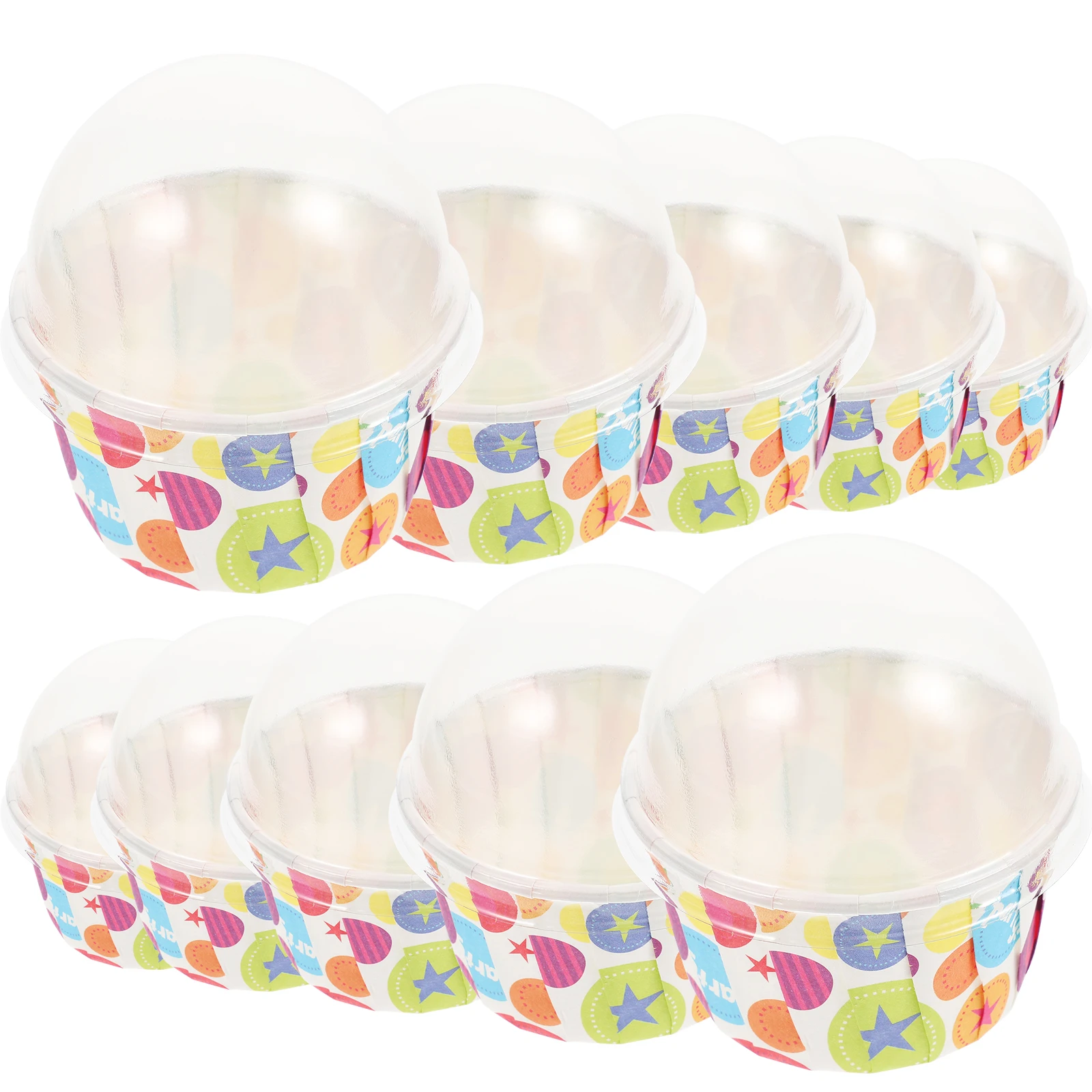 

100 Pcs Cupcake Liners Dessert Cups Lids Bulk Baking Paper Wrappers for Party Dessert Cups With Lids Cake Shop Bakery