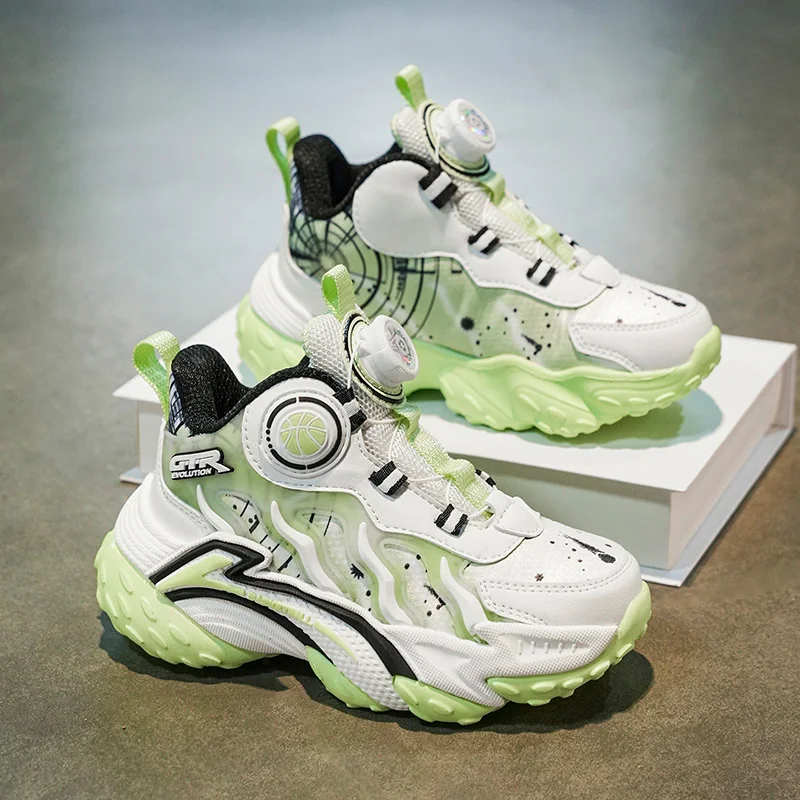 

Children Basketball Shoes Anti Slip Training Sports Shoes Autumn Outdoor Running Wear-resistant Fashion Kids Sneakers