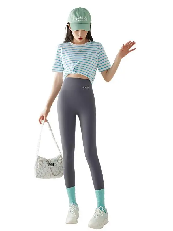 Dames zomer dunne yogabroek hoge taille buikcontrole lange strakke basislaagbroek voor grote maten en hogere dames