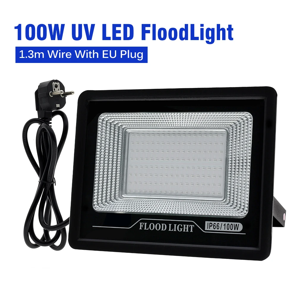 UV LED-schijnwerper, UV-fluorescerend podiumlicht, waterbeschermende IP66, 50W 100W Halloween Party zwart licht