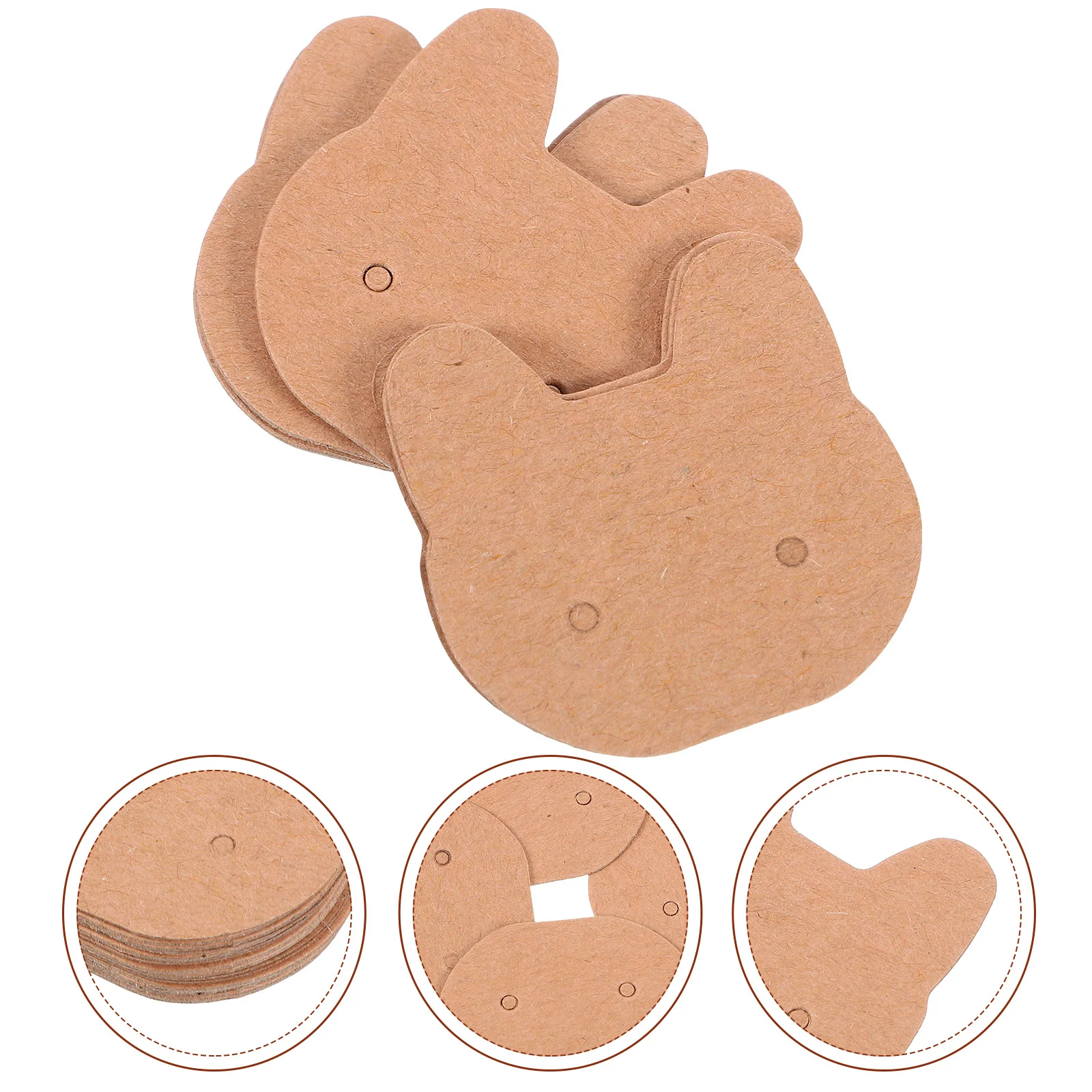 

200Pcs Kraft Paper Ear Tags Blank Jewelry Display Cards Holder for Earrings Ear Stud Retail Earring Cards Earring Card Holder