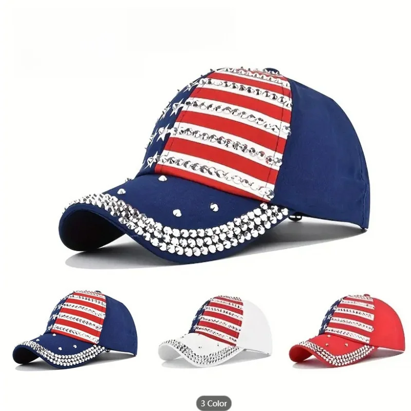 Sommer und Herbst Neuer koreanischer Stil Trendiger neuer europäischer und amerikanischer Stil Diamant-Set Baseball Sommer Outdoor Sonnenhut Ente Tongu – Detail 1