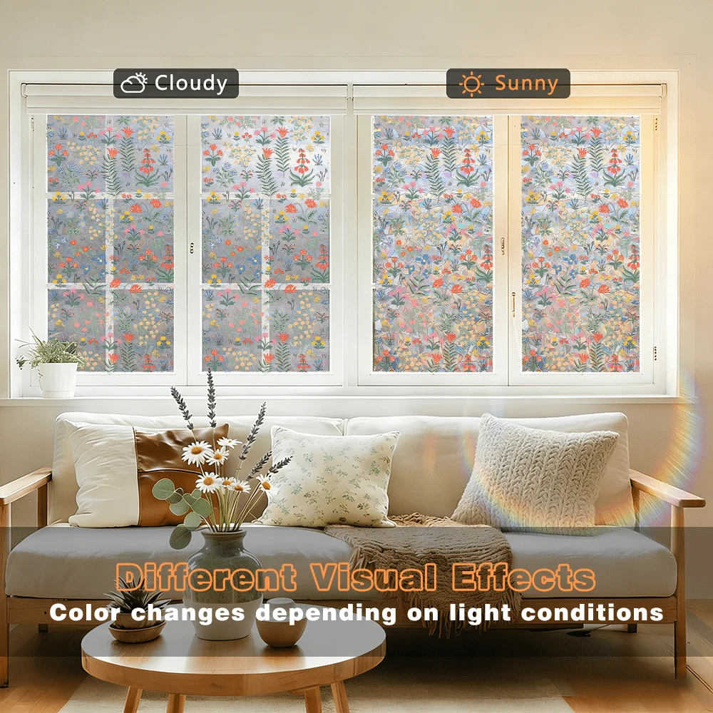 Static Adsorption Color Film Material Sunlight Harvester No Trace Removal Reusable Static Cling Sunscreen Film