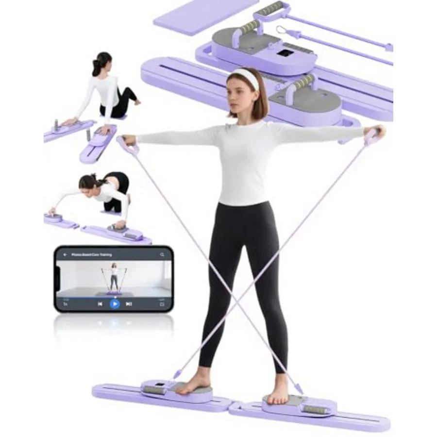 

Pilates Board - Multi-Functional Pilates Reformer for Core Abdominal Training Premium Quality Foam Material in Black Compact De
