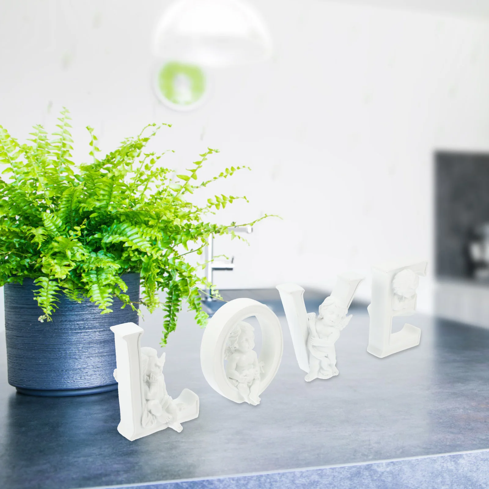 

1Set Love Letters Decoration Resin Statue Creative Angel Ornament Wedding Engagement Birthday Home Decor Valentine Gift