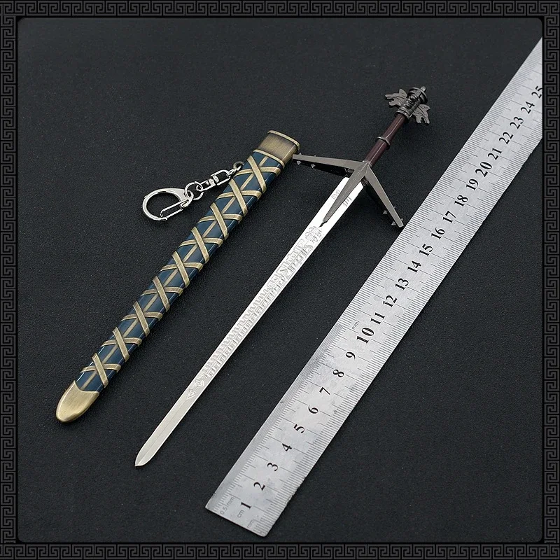 22 CENTIMETRI Caccia Selvaggia Aerondight Geralt Arma Periferiche di Gioco Modello Full Metal Da Collezione Scrivania Ornamenti Cosplay Spada Giocattolo Ragazzo Regalo