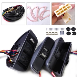 beler Car Universal Grey Power Window Switch Lock Kit 4 Rocker Switch 12V Fit for 4 Doors