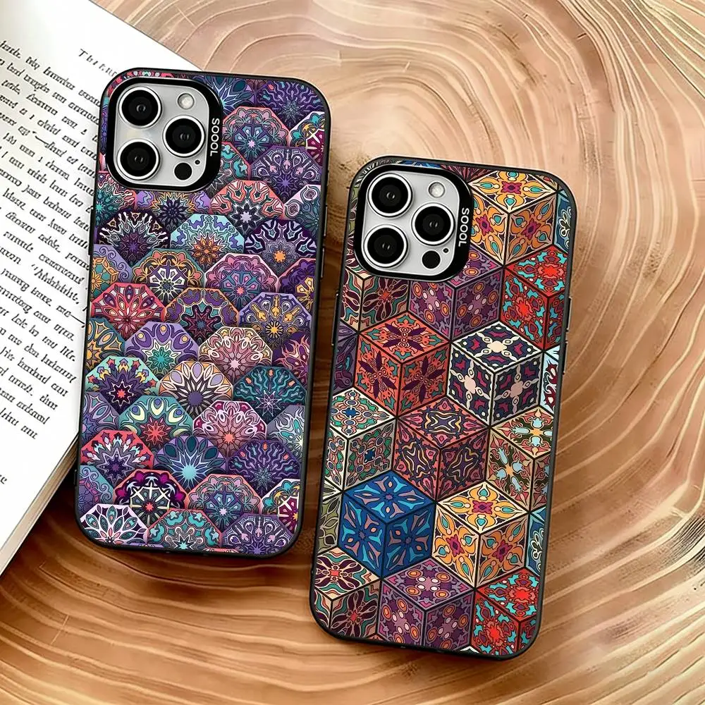 

Vintage Pattern Phone Case For iPhone 17,16,15,14,13,12,11 Plus,Pro Max,XS,Colorful Silver Phone case Funda Cover
