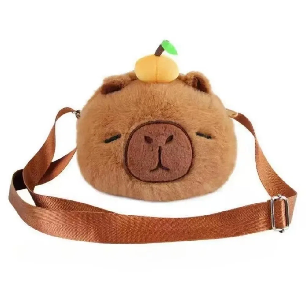 

Cute Plush Shoulder Bag Cartoon Soft Stuffed Doll Handbag Capybara Coin Purse Birthday Gift