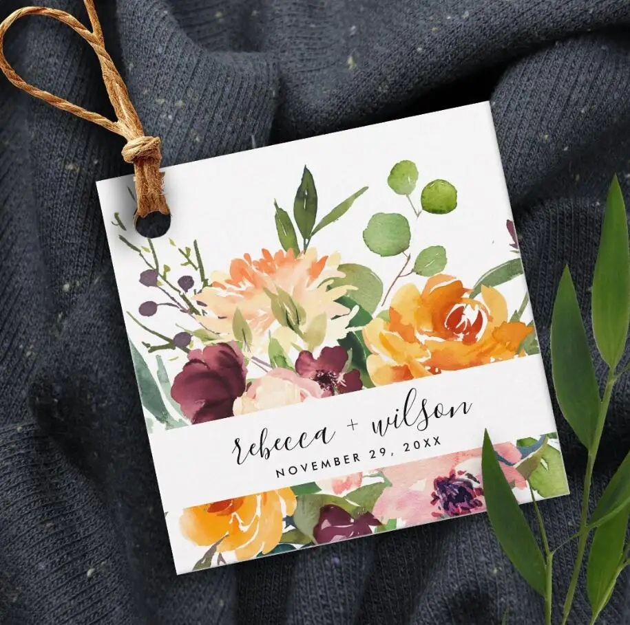 

50pcs Personalized Wedding Tag, Thank You Gift Tag, Wedding Favor Tags for Square, Custom Wedding Tag for Name