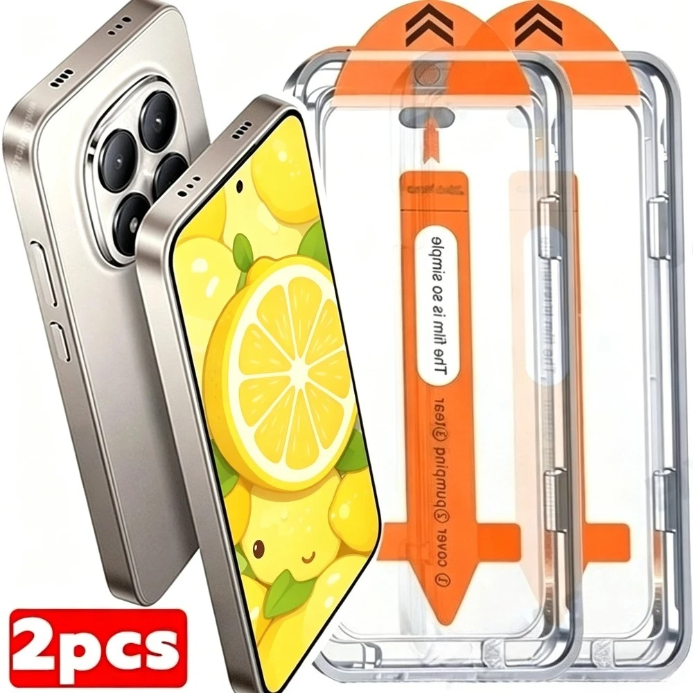 

2Pcs Full Coverage HD Screen Protector for Redmi Note 15 14 13 Pro Plus 15 14 13 Pro 14S 15 14 13 One Click Installation Glass
