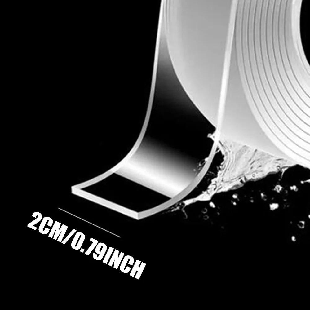 2pcs Self Adhesive Traceless Double Sided Nano Tape Waterproof Transparent Wall Stickers Heat Resistance Bathroom diamond painti