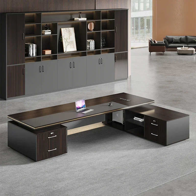 Industrial Office Table Bureau Gaming Youth Desk Organizer Corner Desk ， Storage Luxury Office Manager Rotating Bookcase Room