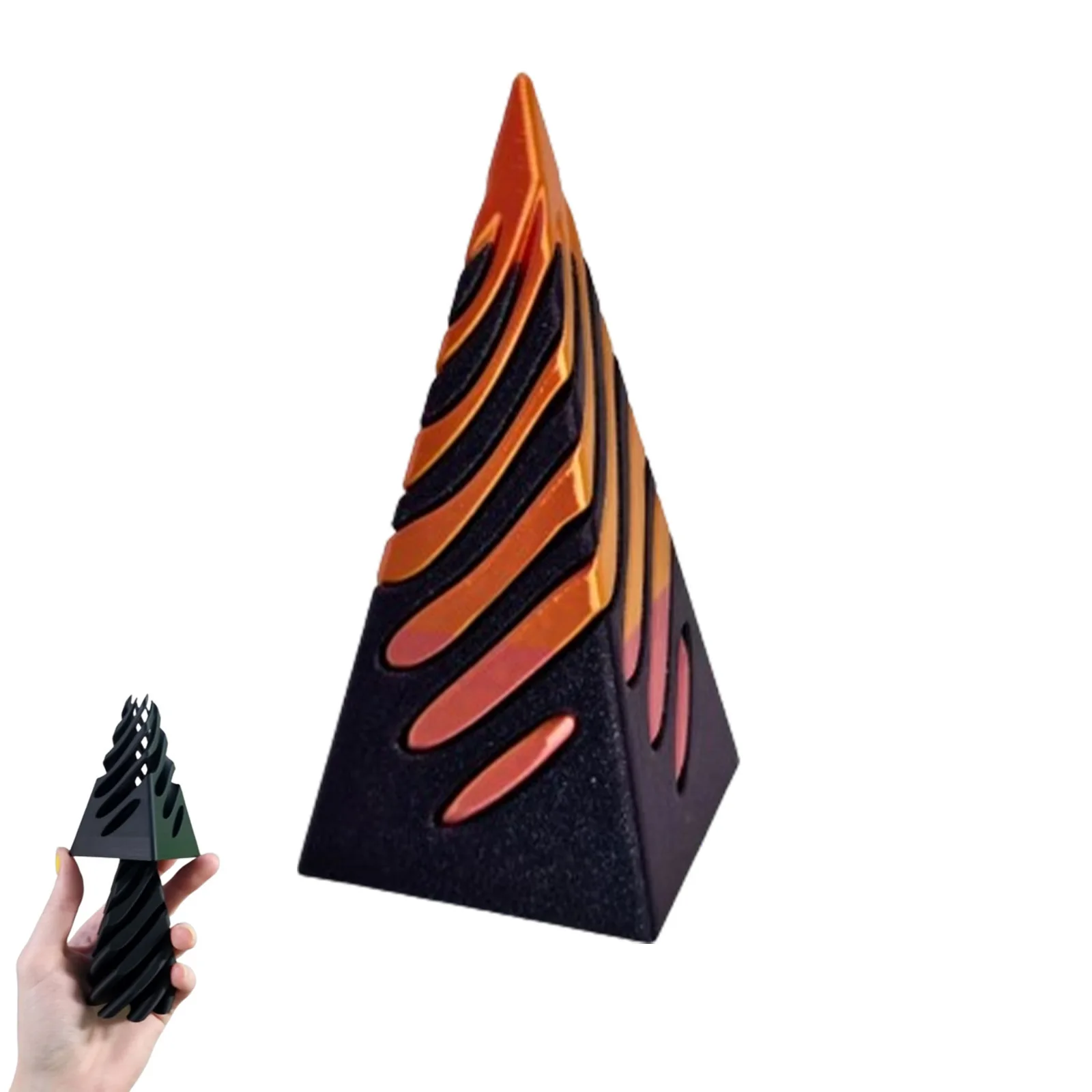 Hot Ins Pyramid Ornament Impossible Pyramid Passthrough Sculpture 3d Print Screw Fidget Toy Spiral Cone Decompression