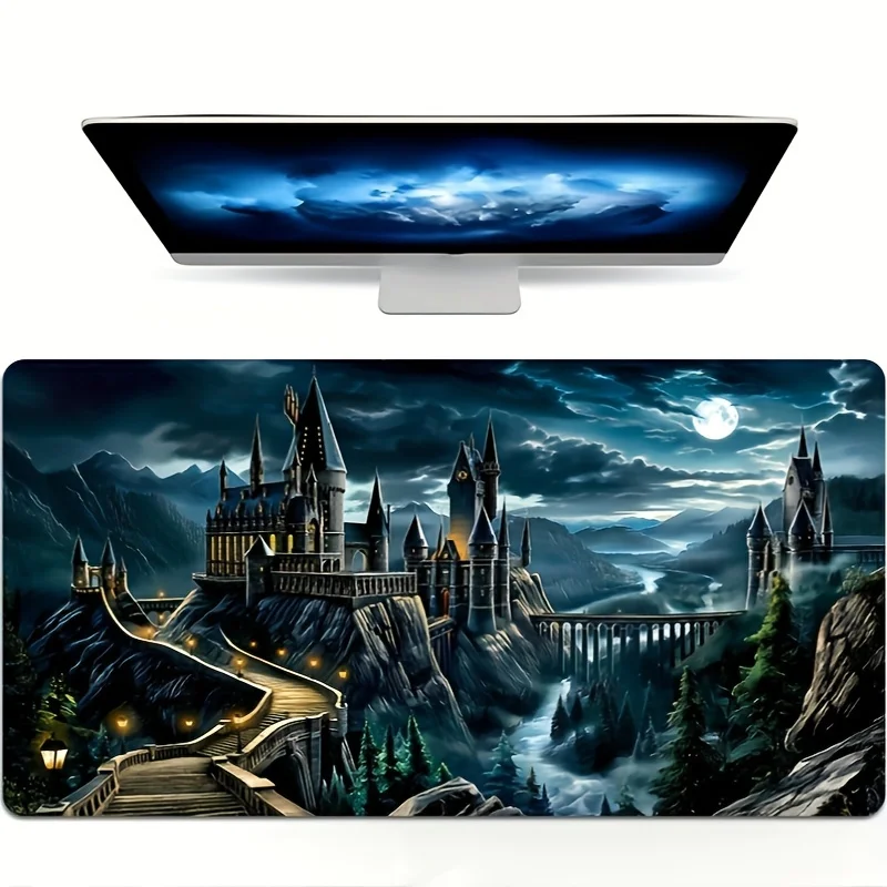 

Charming Castle gaming mouse pad anti-slip, precise edge stitching, durable structure, mouse pad for gamers office professionals