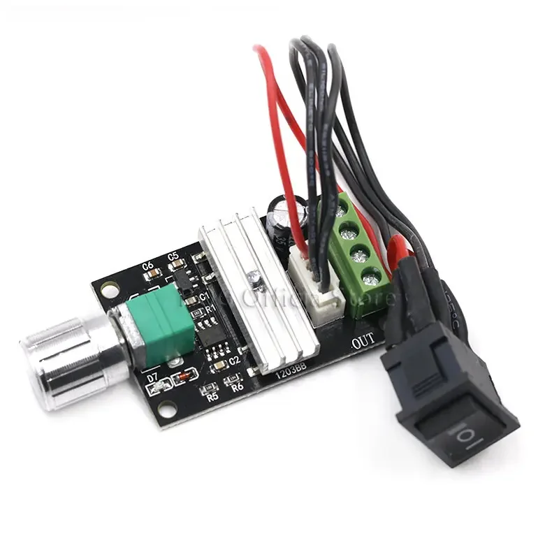 DC 6 to 12 V 24 V 28VDC 3A 80 W PWM motor speed control Lehr regulator Adjustable Variable speed control potentiometer ON / OFF