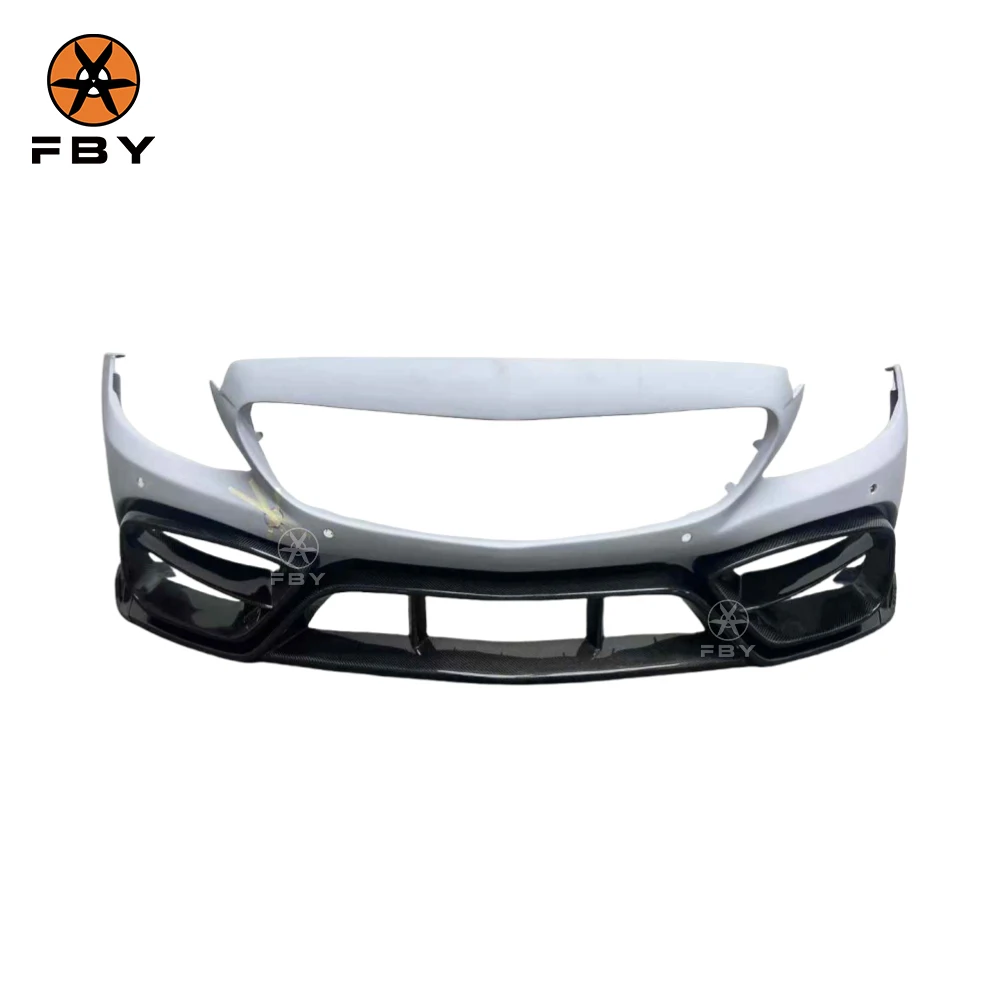 

For AMG C43 C63 2015-2019 Half Carbon Body Kit for Mercedes-Benz W205 C-Class High Quality IMP Style Carbon Fiber Front Bumper