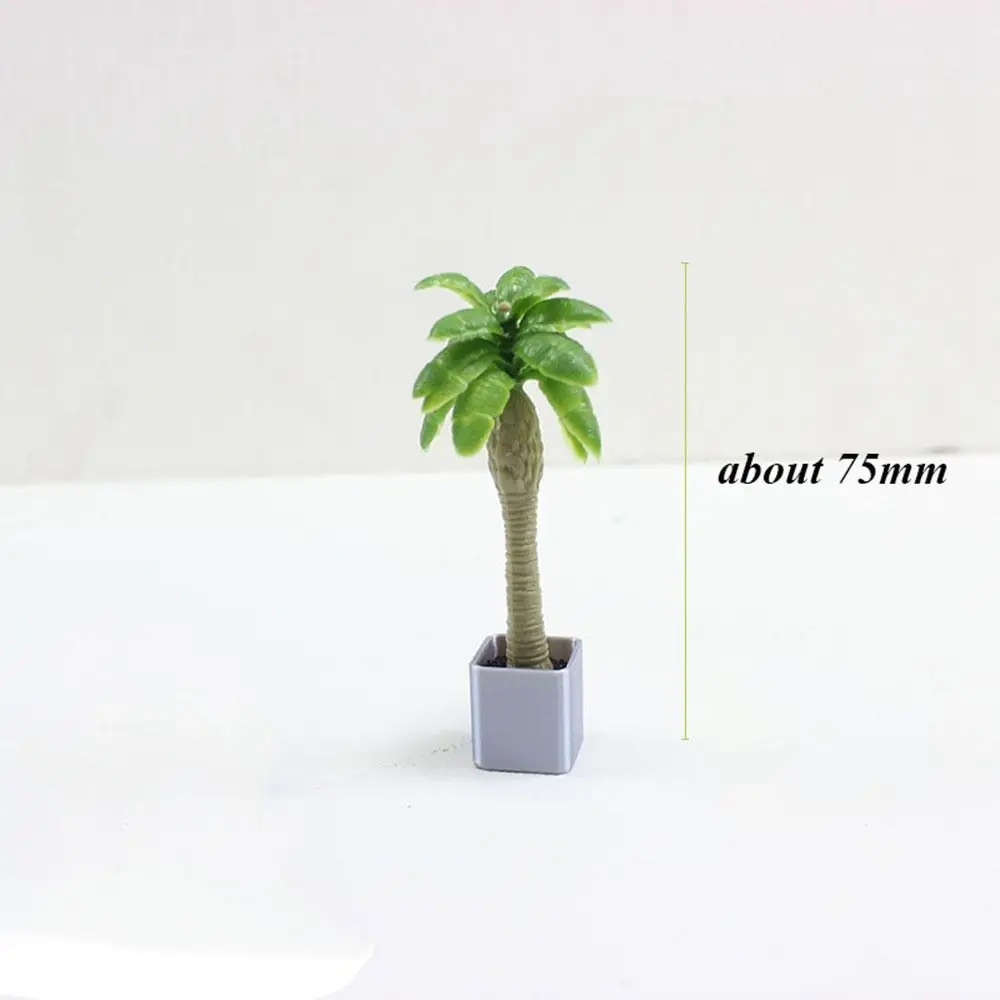 3pcs Nieuwe 1:12 Poppenhuis Miniatuur Potplant Multistyles Mini Groene Bladeren Plant Pot Speelhuis Decor Poppenhuis Accessoires