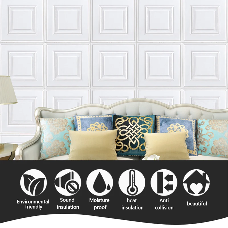 10/20/30/50pcs 35*35cm 3D Self-Adhesive Wall Sticker Waterproof Bedroom Living Room ceiling Background Home Decoration Wallpaper