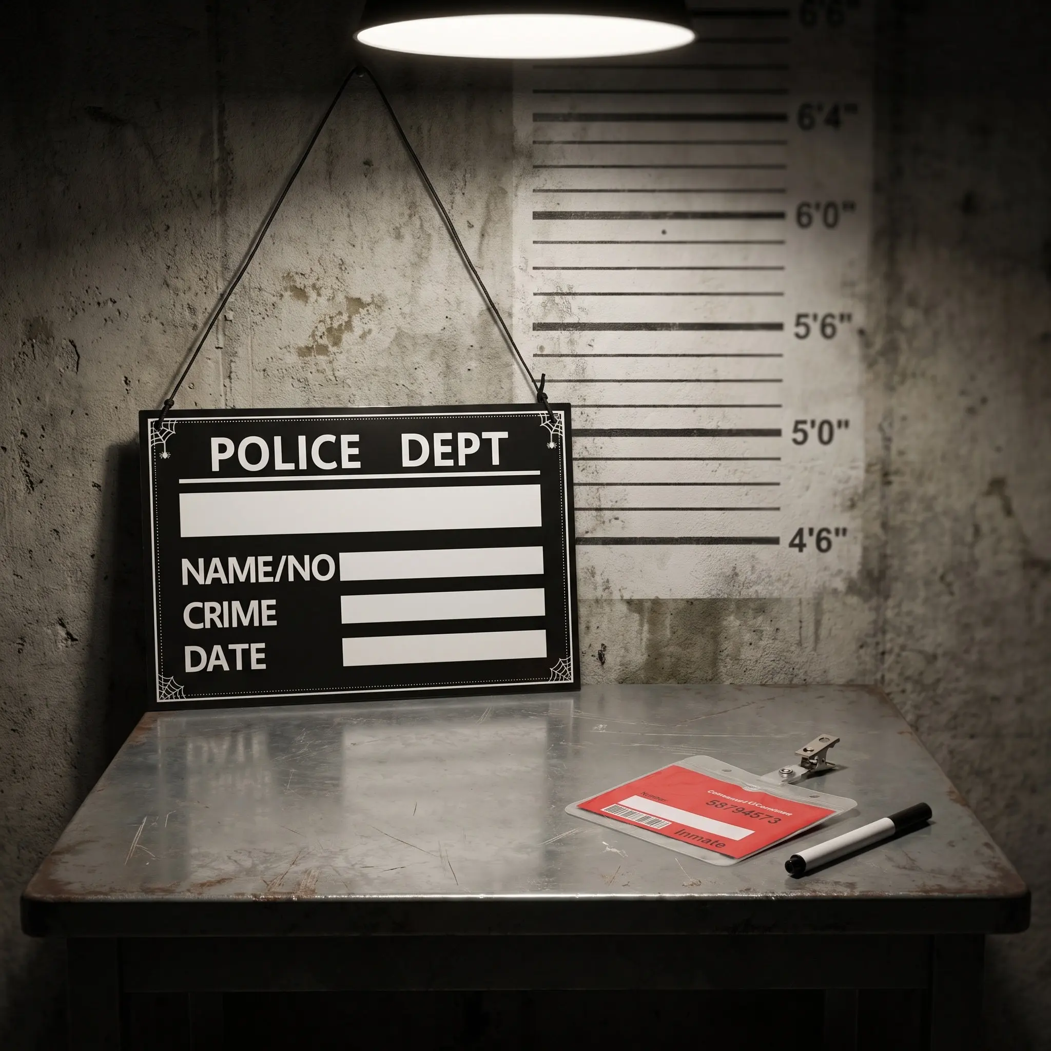 Prison Themed Props Cosplay Party Supplies Board Crime Scene Decorations Mugshot Sign Escape Room