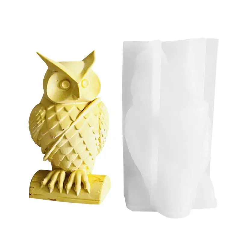 Silicone Owl Mold Standing Owl Soap Molds Cabinets Ornaments Plaster Home Decoration Making Supplies Non-Stick Plaster Crafts