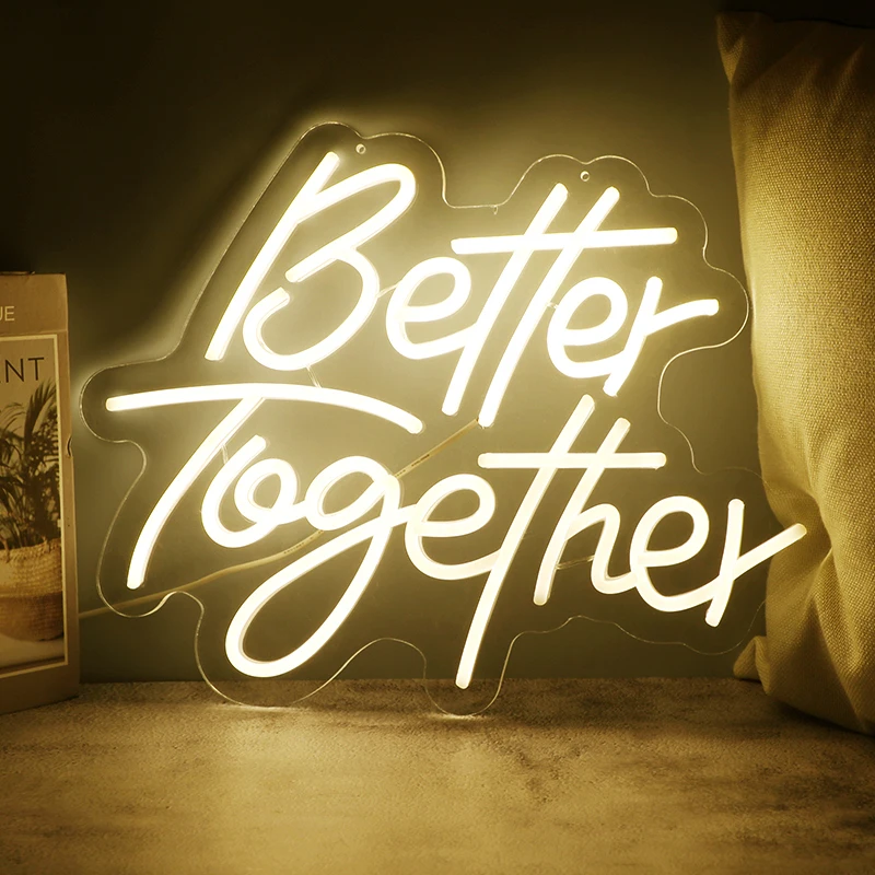 

Better Together Led Neon Light Sign Home Art Wall Wedding Bar Bedroom Aesthetic Room Wedding Birthday Party Decoration