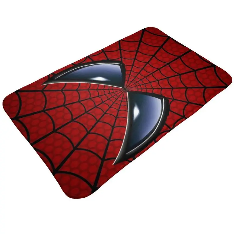 Custom Spider Man Manga Anime Front Door Mat Anti-Slip Indoor Quick Dry Spider Web Doormat Kitchen Balcony Entrance Rug Carpet