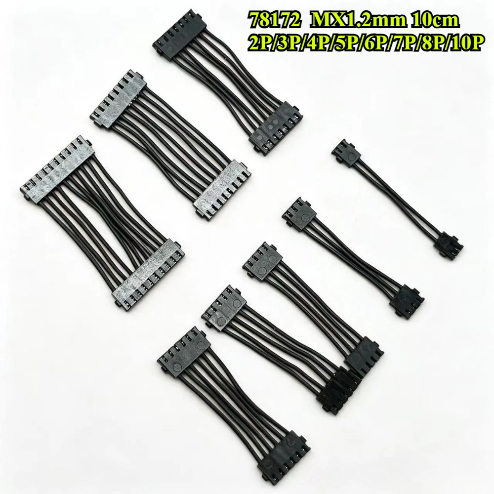 78172 Pitch 1.2MM Double Head Same/Reverse Direction Electronic Wire MX1.2mm 2P/3P/4P/5P/6P/7P/8P/10P Terminal Wire Length 10CM