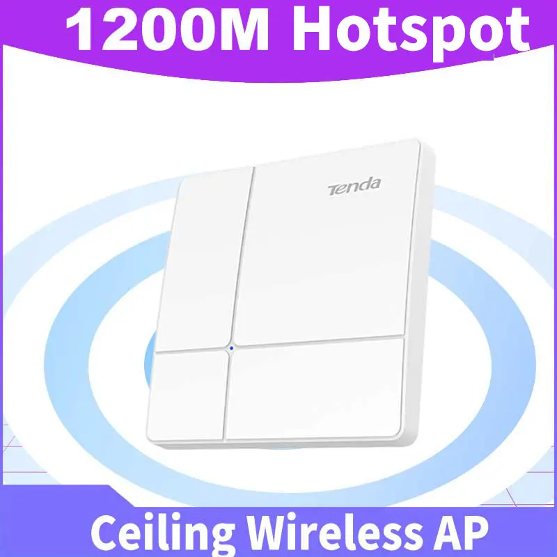 Tenda I24 Wireless AP Gigabit Dual-Band AC1200 Gigabit Access Hot Point Wifi Client-AP 300m² Coverage 100 Stations Ceiling AP