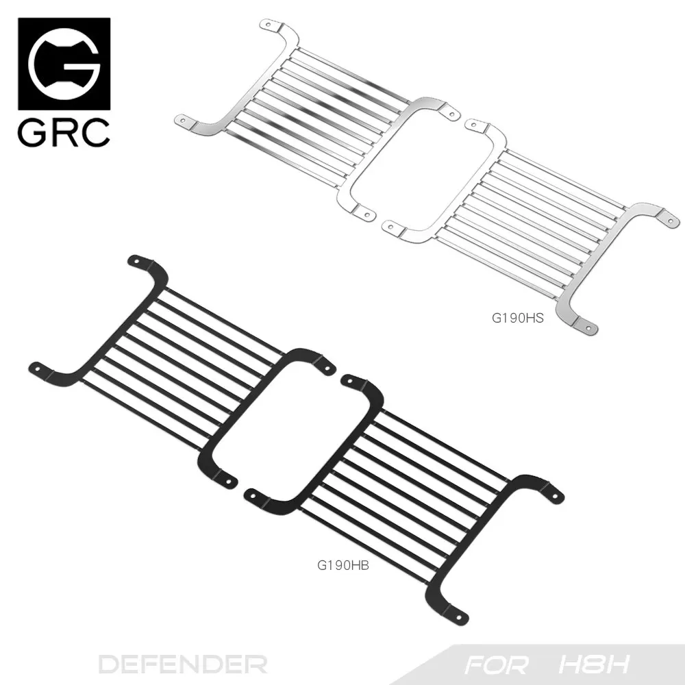 GRC 1/8 Stainless Steel Front Lampshade Protection Net Headlight Metal Grille for H8H Defender Upgrade Option Parts #G190HS/HB